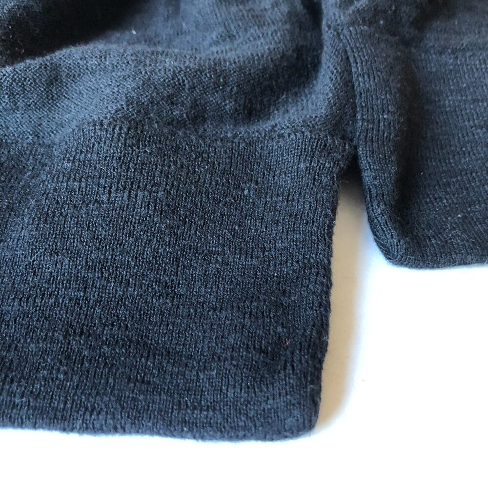 Vince Tan Black Color Block Sweater 100% Cotton Scoop Neck Drop Shoulder Stretch - Picture 14 of 15